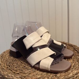 ALL BLACK/Vero Cuoio Made in Italy Stylish Black and White Women's Sandals - 39
